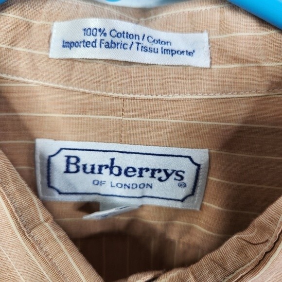Vintage Burberrys of London Men's Striped Long Sleeve Button Down Shirt Size 17 - Picture 3 of 6